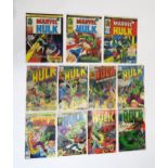 A collection of UK and US Marvel Hulk comics comprising American Hulk 6, 218, 108, 112, 150, 210,