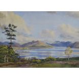 STIRLING GILLESPIE Rothesay Bay, signed, watercolour, 28 x 37cm and AFTER SAM BOUGH Winter scene,