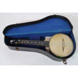 A banjo mandolin with case Condition Report:Available upon request