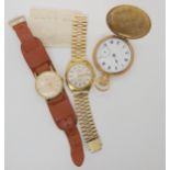 A gold plated Smiths wristwatch, a gold plated Montine watch with extra links and a gold plated