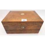 A VICTORIAN WALNUT SEWING BOX,30cm wide and a bagatelle board etc Condition Report:Available upon