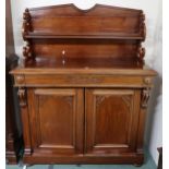 A late Victorian mahogany two door chiffonier, 162cm high x 127cm wide x 49cm deep Condition