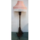 A 20th century Oriental hardwood standard lamp Condition Report:Available upon request