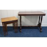 A mixed lot to include 20th century mahogany drop end coffee table, mahogany coffee table,