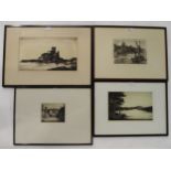 H.J.STUART BROWN St Pauls Warehouses, signed, etching, 20 x 26cm,and five others (6) Condition