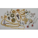 A Dior necklace and bracelet set, Gordon Mackie Angel of Happiness brooch, items by Monet etc