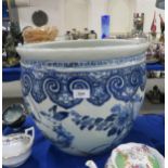A large Chinese blue and white fish bowl (AF) Condition Report:Available upon request