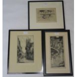 FIFTEEN VARIOUS BRITISH ETCHINGS comprising; Bonar Lyon, Robert Houston, Paterson, D.Y.Cameron,