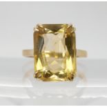 A 9ct gold citrine set ring, finger size N1/2, weight 3.7gms Condition Report:Available upon