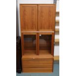 A lot of three teak Poul Cadovius for Cado modular wall cabinets to include three drawer chest,