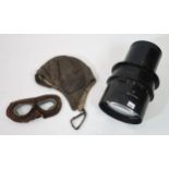 MILITARY TELESCOPE 14A/3626, 15cm diameter, pilots leather helmet and google mask, mark II (3)