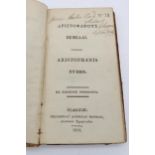 DUNCAN (ANDREW) Aristophanis Nubes, Glasgow, 1813 inscribed James Seaton Reid, Student, Glasgow