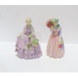 wo Royal Doulton figures including Gentlewoman HN1632 and Miss Demure Condition Report:Miss Demure