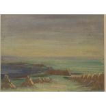 DAVID W GUNN Coastal landscape, signed, oil on board, dated, 1922, 27 x 35cm Condition Report: