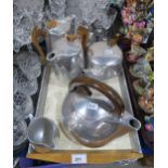 A Picquot Ware five piece teaset on tray with kettle Condition Report:Not available for this lot.