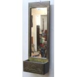 A 20th century Arts & Crafts wall mirror planter, 82cm high x 28cm wide x 14cm deep Condition