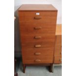 A mid 20th century G Plan E Gomme chest of six drawers, 116cm high x 50cm wide x 48cm deep Condition