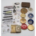 QUANTITY OF COMPACTS, key fobs, pens, pin badges, etc Condition Report:Available upon request