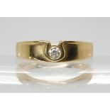A 9ct gold Ola Gorie diamond solitaire ring, set with an estimated approx 0.10ct diamond, finger