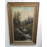 A gilt gesso framed oil on board signed "Becker" possibly August Becker 1822-1887 and an extensively