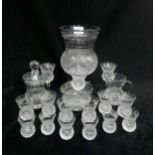 A collection of Edinburgh crystal thistle shaped and cut items including a vase, milk jug, sugar