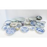 Assorted Chinese and Japanese blue and white ceramics some with Kintsugi repairs Condition Report: