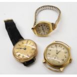 PLEASE NOTE:An 18ct gold cased gents watch head with London import marks WITHDRAWN A ladies 18ct