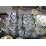 A collection of antique glass drinking glasses Condition Report:Not available for this lot.