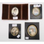 FOUR PORTRAIT MINIATURES 19th/20th century, 7 to 8cm (2) Condition Report:Available upon request