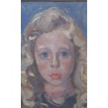 BRITISH SCHOOL Portrait head of a young girl, oil on canvas, 28 x 17cm Condition Report:Available