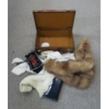 **PLEASE NOTE THE CHRISTENING GOWN HAS BEEN REMOVED FROM THIS LOT**Fox fur stole, christening gown,