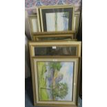 A QUANTITY OF PICTURES including watercolours, oils, etc (a lot) Condition Report:Available upon