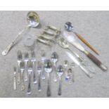 A quantity of EPNS comprising cased and loose cutlery, knife rests, carving sets, fish servers,