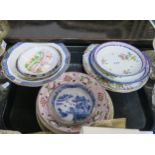 A collection of antique plates and dishes Condition Report:Not available for this lot.