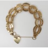 A 9ct gold gate bracelet, length 19cm, weight 10.2gms Condition Report:Available upon request