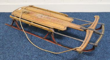 A 20th century beech and wrought iron "Flexible Flyer" sled Condition Report:Available upon request