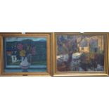 JOHN MILLER Still life, signed, oil on canvas, 42 x 52cm and A.R.W. ALLAN Blink of Sunlight, signed,
