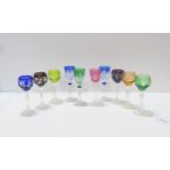 Six miniature hock glasses and four others Condition Report:Available upon request