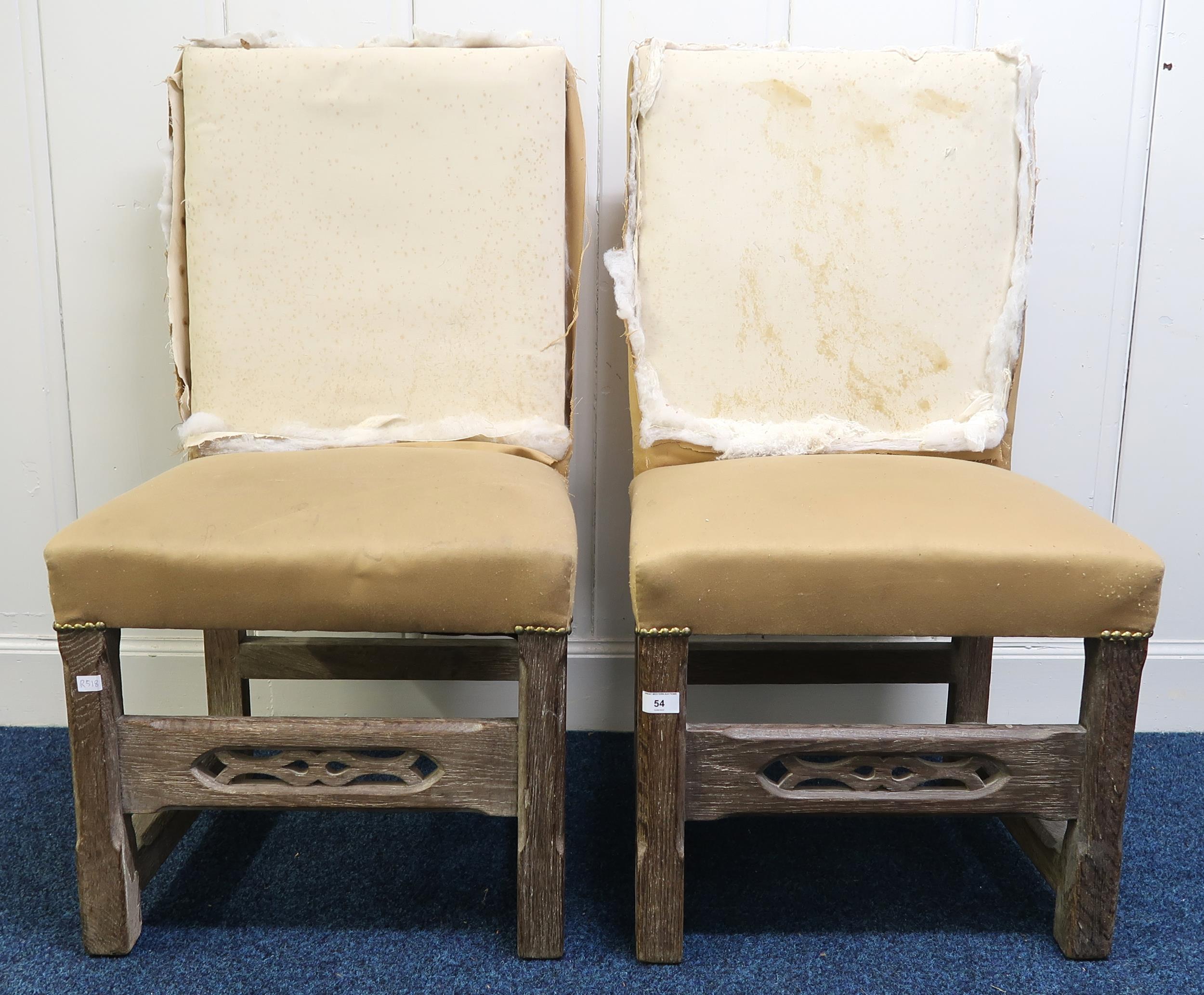 A pair of 20th century Gothic style hall chairs (2) Condition Report:Available upon request