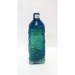 A Mdina glass bottle vase of squared form, in the style of Michael Harris Condition Report:Available