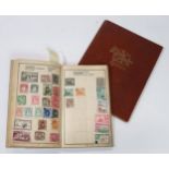 A stamp album with examples from Mongolia, French Colonies, Japan, China, United States of America