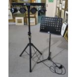 A DJLIGHT60 IBIZA light bank (af) with stand and a sheet music stand (2) Condition Report:
