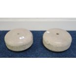 A pair of polished stone curling stones (2) Condition Report:Available upon request