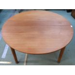 A mid 20th century Danish teak circular coffee table, 55cm high x 120cm diameter Condition Report: