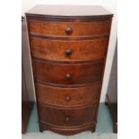 A contemporary bowfront chest of five drawers, 125cm high x 61cm wide x 57cm deep Condition Report: