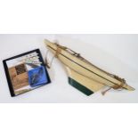 POND YACHT 61cm long, photo football player album, Dinky Meccano liners etc Condition Report: