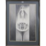 JAMES GORMAN (SCOTTISH 1931-2005) THR MISOGYNIST  Graphite on paper, 82 x 58cm  Title inscribed to