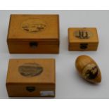 A lot of Mauchline ware boxes (4) Condition Report:Available upon request