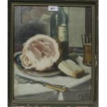 SCOTTISH SCHOOL  STILL LIFE Oil on board, indistinctly inscribed lower right, 38 x 31cm  Condition