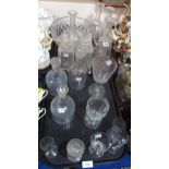 A collection of antique and later glassware including decanters, drinking glasses etc Condition